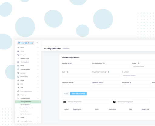 Dashboard Aplikasi Transport Management System